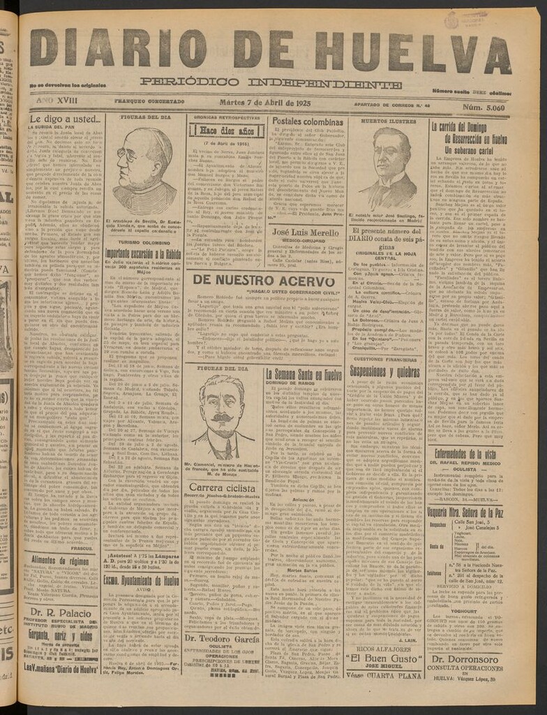 Miniatura de Diario de Huelva : periódico independiente del 7 de abril de 1925