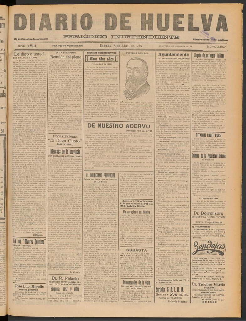 Miniatura de Diario de Huelva : periódico independiente del 18 de abril de 1925