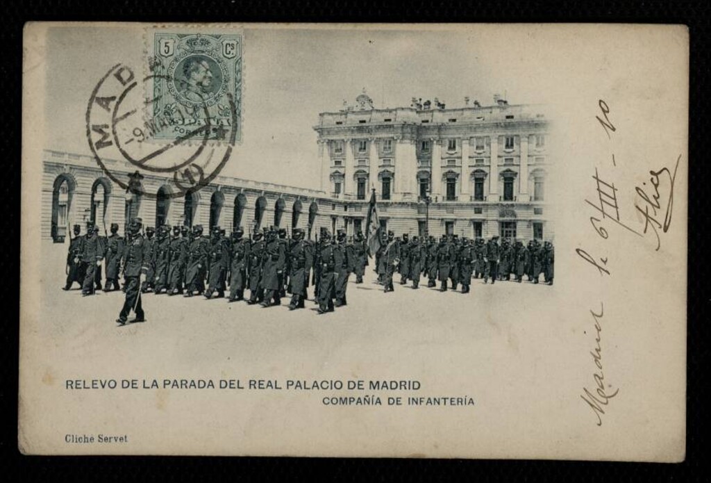 Miniatura de Relevo de la Parada del Real Palacio de Madrid. Compañía de Infantería