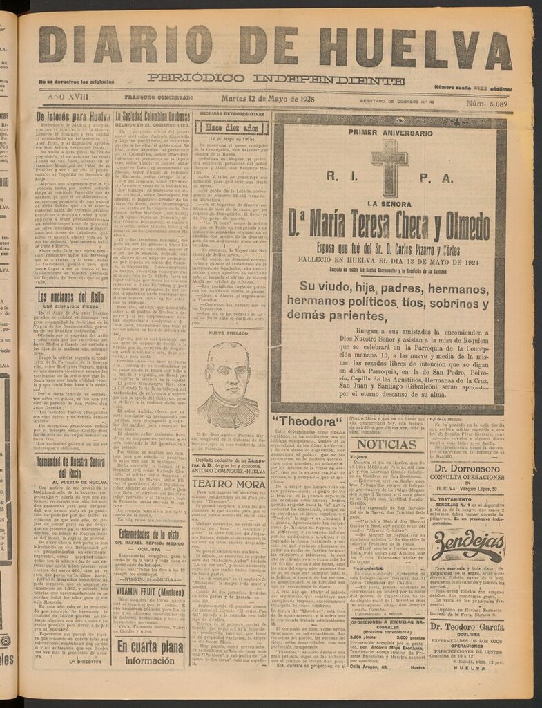 Miniatura de Diario de Huelva : periódico independiente del 12 de mayo de 1925