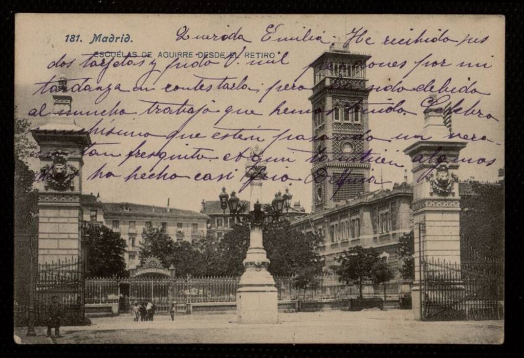 Miniatura de Las Escuelas de Aguirre desde el Retiro