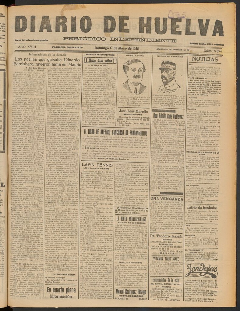 Miniatura de Diario de Huelva : periódico independiente del 17 de mayo de 1925