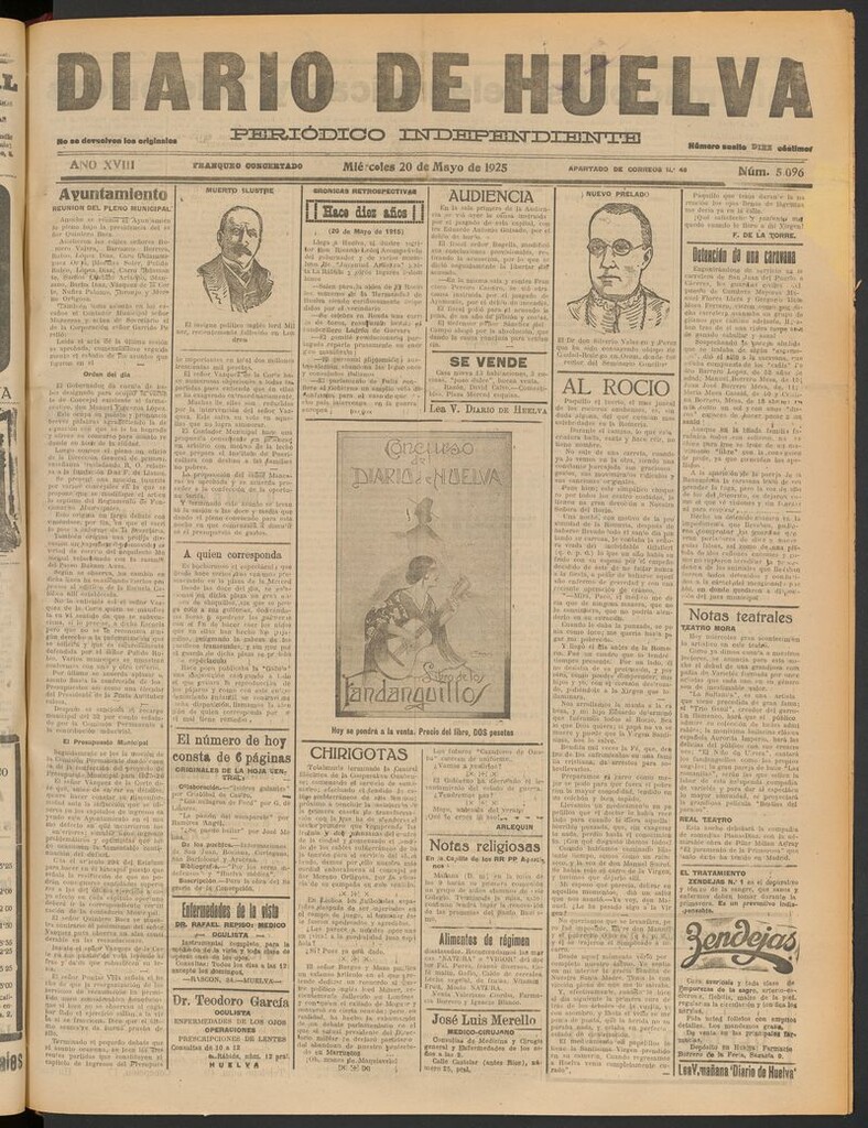 Miniatura de Diario de Huelva : periódico independiente del 20 de mayo de 1925