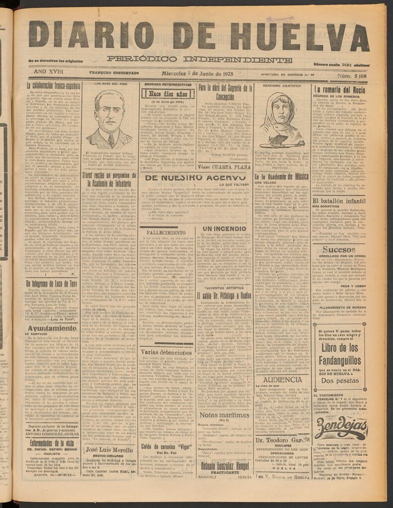 Miniatura de Diario de Huelva : periódico independiente del 3 de junio de 1925