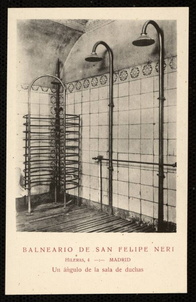 Miniatura de Balneario de San Felipe Neri. Un ángulo de la sala de duchas