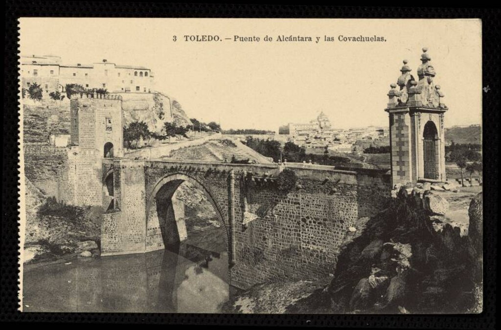 Miniatura de Toledo. Puente de Alcántara y las Covachuelas