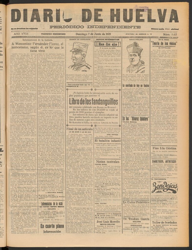 Miniatura de Diario de Huelva : periódico independiente del 7 de junio de 1925