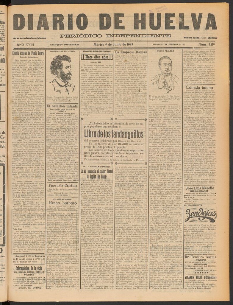 Miniatura de Diario de Huelva : periódico independiente del 9 de junio de 1925