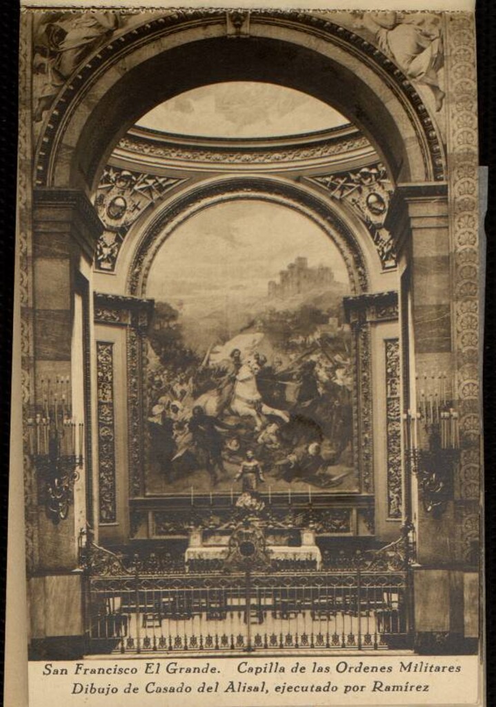 Miniatura de San Francisco El Grande. Capilla de las órdenes Militares. Dibujo de Casado del Alisal, ejecutado por Ramírez