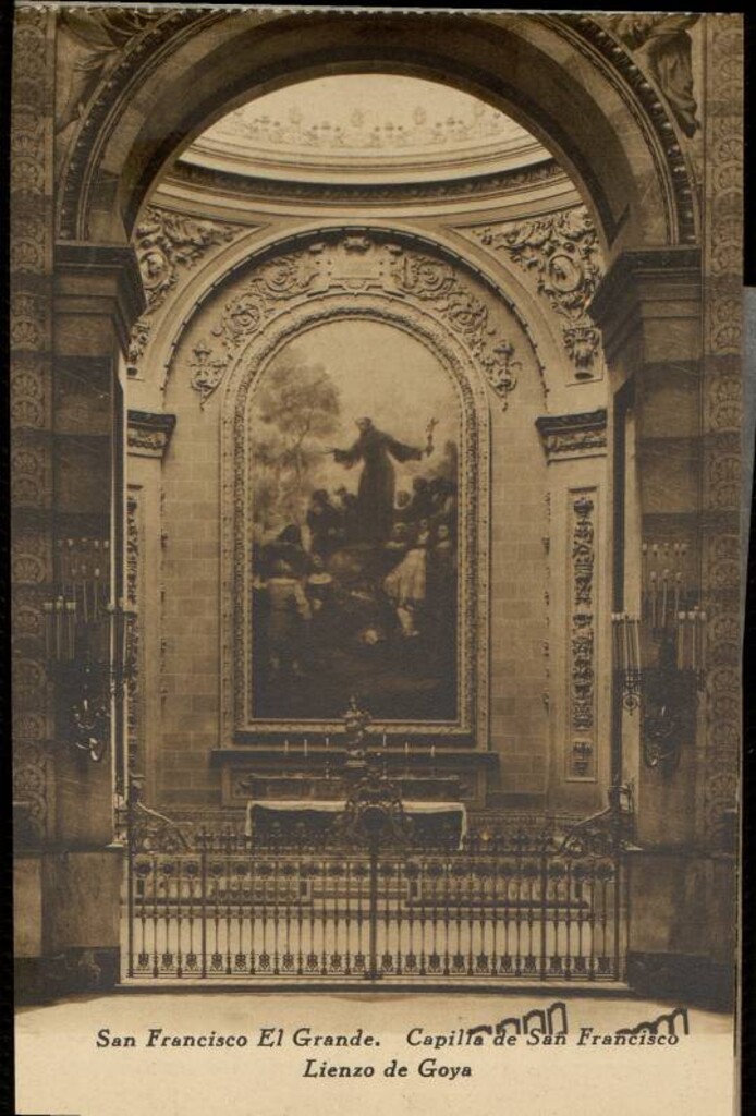 Miniatura de San Francisco El Grande. Capilla de San Francisco. Lienzo de Goya