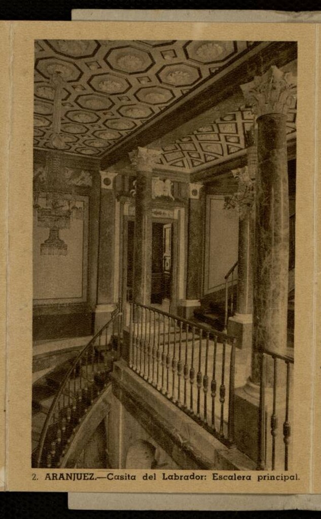 Miniatura de Escalera principal de la Casita del Labrador, en Aranjuez.