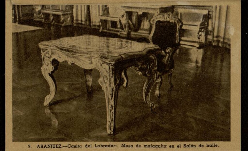 Miniatura de Mesa de malaquita del salón de baile de la Casita del Labrador en Aranjuez