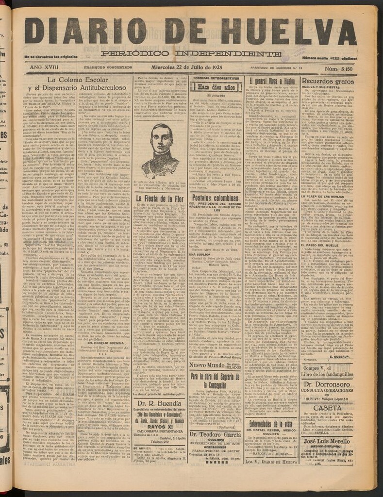 Miniatura de Diario de Huelva : periódico independiente del 22 de julio de 1925