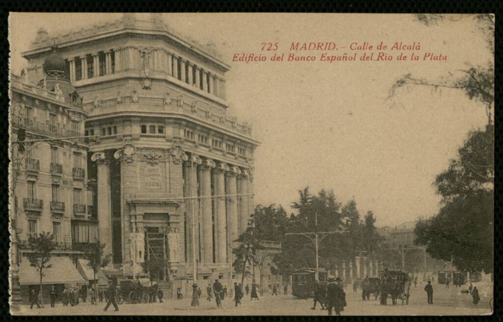 Miniatura de Calle de Alcalá y edificio del Banco Español del Río de la Plata