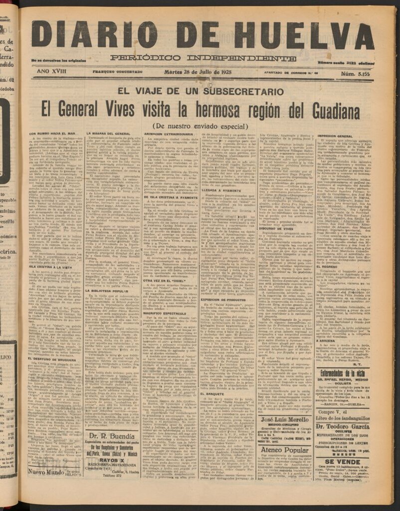 Miniatura de Diario de Huelva : periódico independiente del 28 de julio de 1925