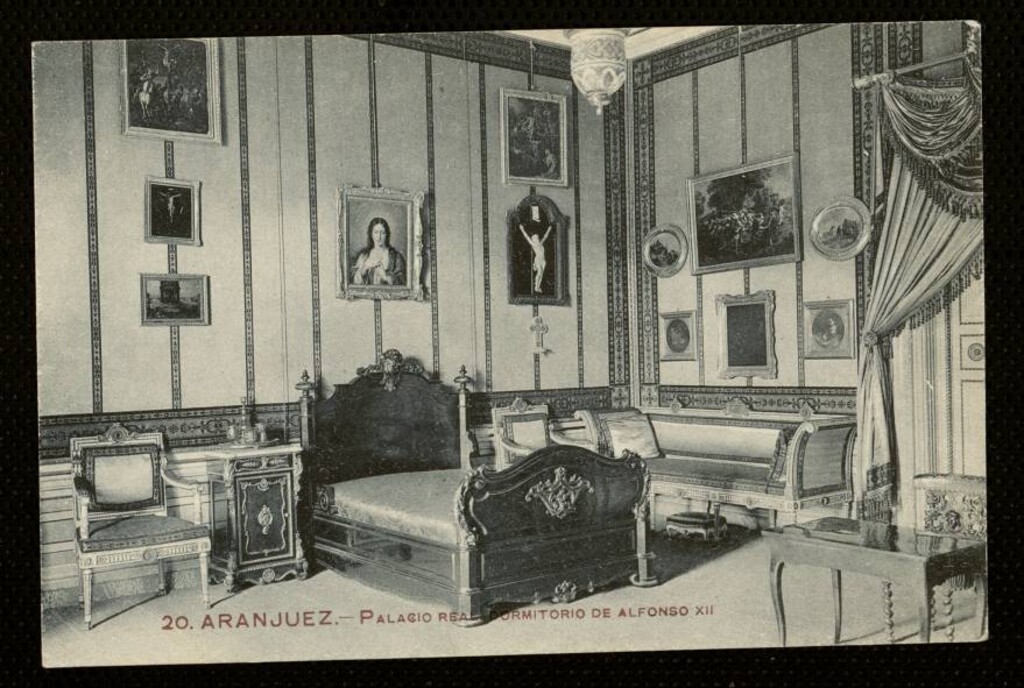 Miniatura de Dormitorio de Alfonso XII en el Palacio Real de Aranjuez