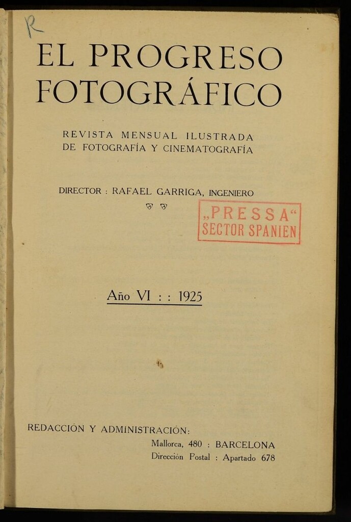 Miniatura de El Progreso Fotográfico : revista mensual ilustrada de fotografía y cinematografía