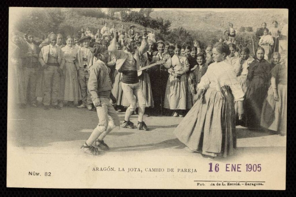 Miniatura de Aragón. La Jota. Cambio de pareja