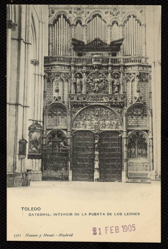 Miniatura de Toledo. Catedral. Interior de la Puerta de los Leones