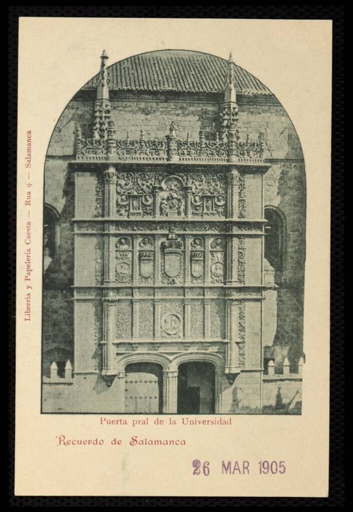 Miniatura de Salamanca. Puerta principal de la universidad