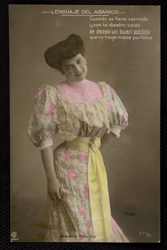 Miniatura de María Palou. Lenguaje del abanico