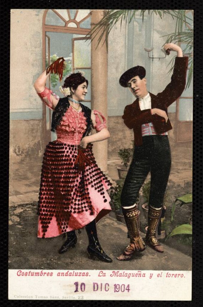 Miniatura de Costumbres andaluzas. La malagueña y el Torero