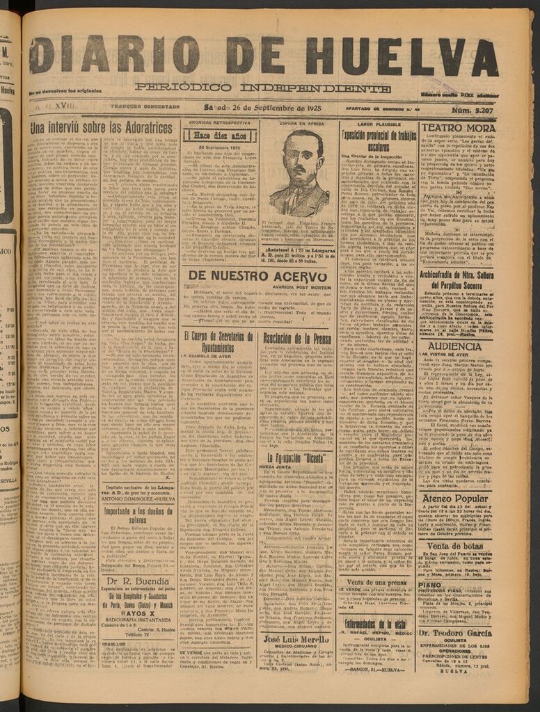 Miniatura de Diario de Huelva : periódico independiente del 26 de septiembre de 1925
