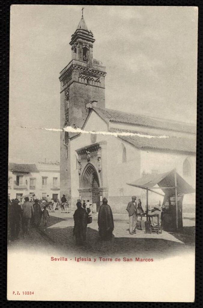 Miniatura de Sevilla. Iglesia y torre de San Marcos