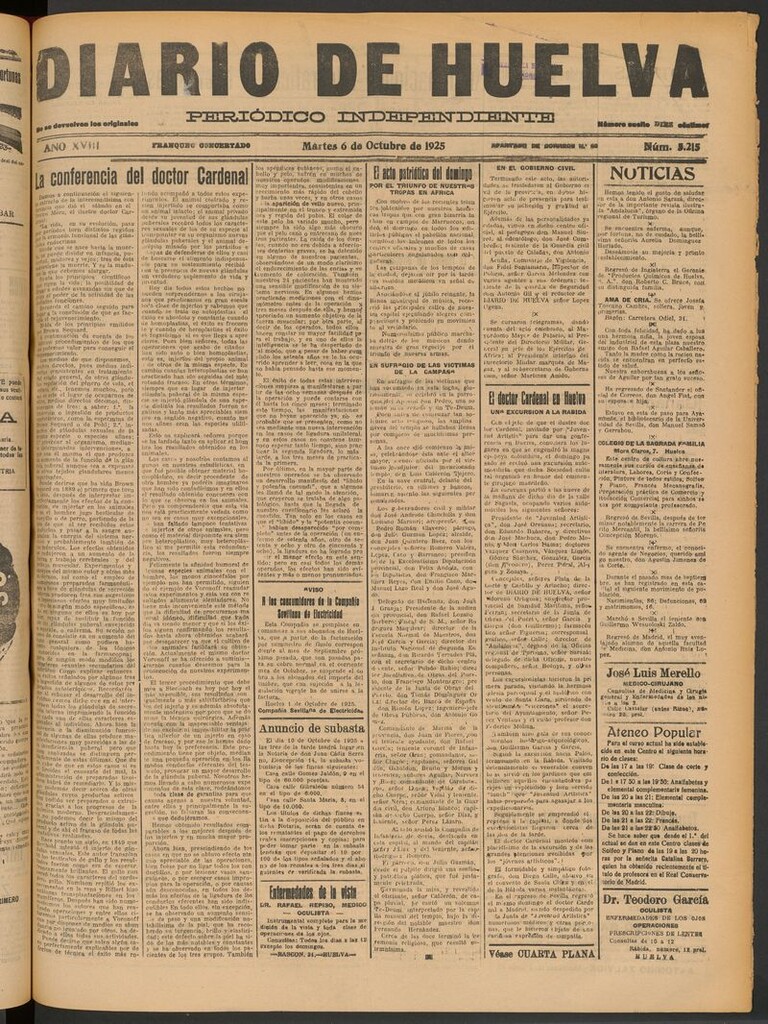 Miniatura de Diario de Huelva : periódico independiente del 6 de octubre de 1925