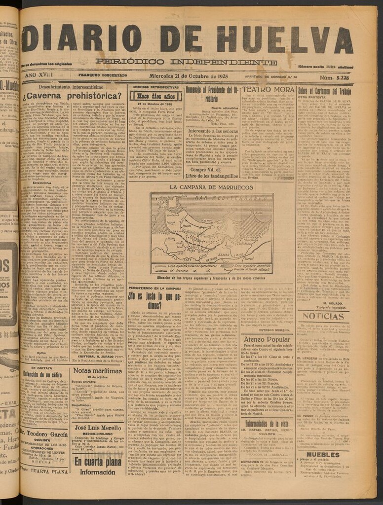 Miniatura de Diario de Huelva : periódico independiente del 21 de octubre de 1925