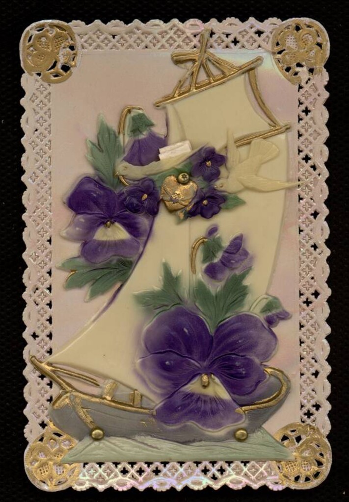 Miniatura de Velero con violetas