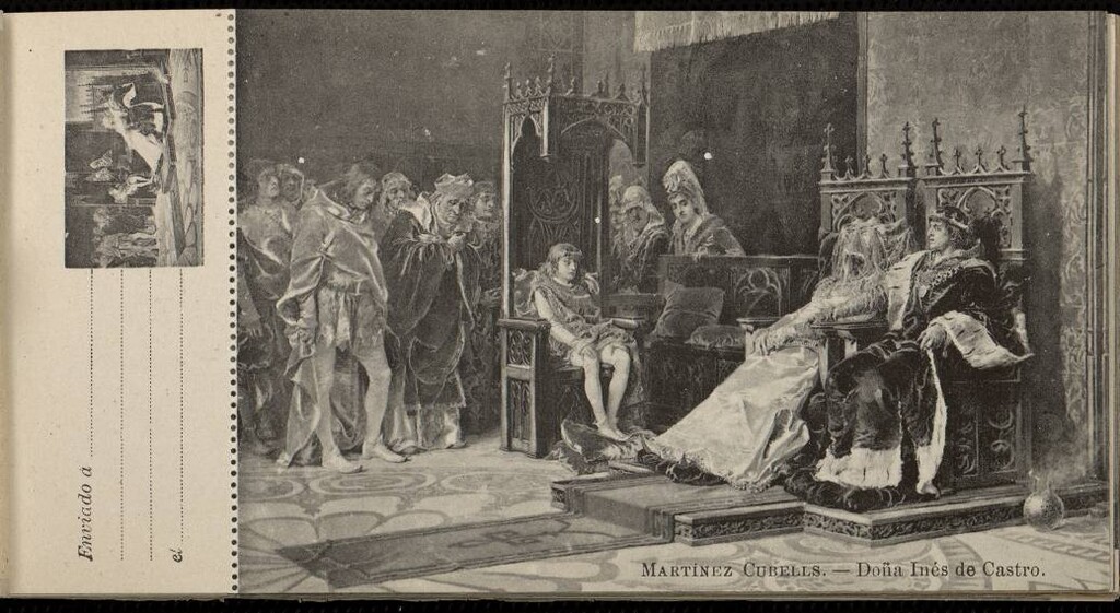 Miniatura de Martínez Cubells: Doña Inés de Castro