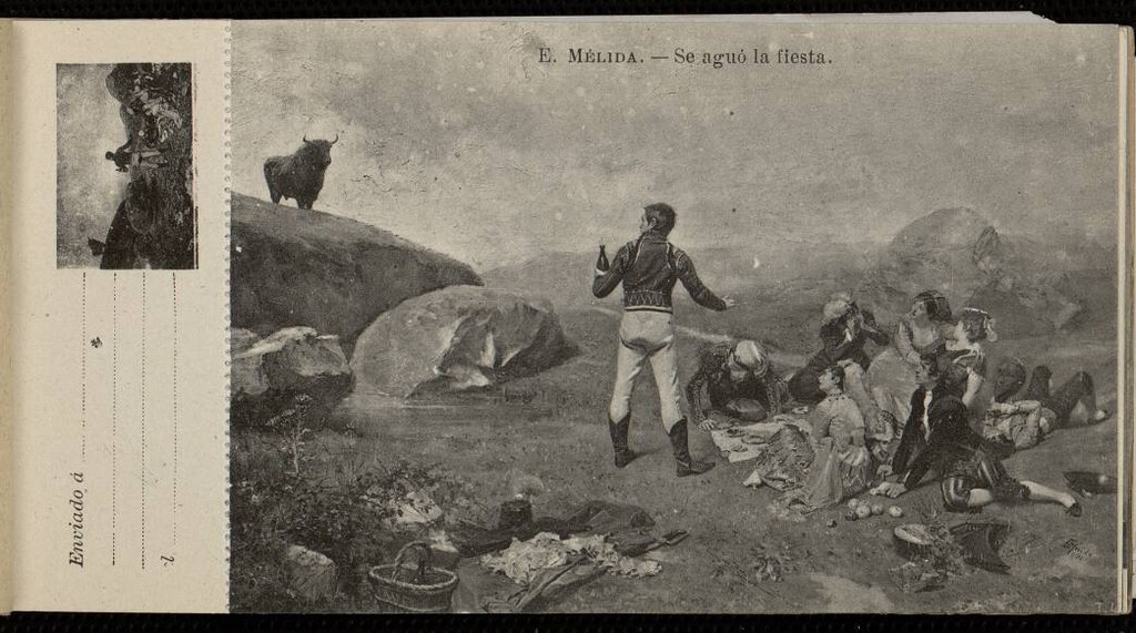 Miniatura de E. Mélida: Se aguó la fiesta