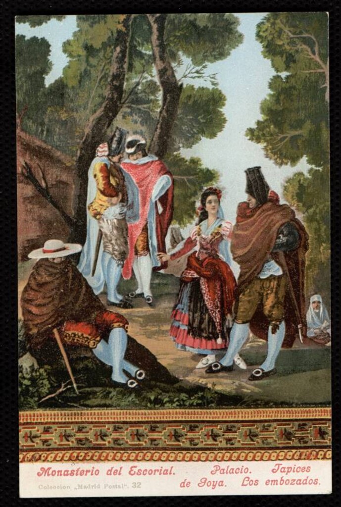 Miniatura de Escorial. Palacio. Tapices de Goya. Los embozados
