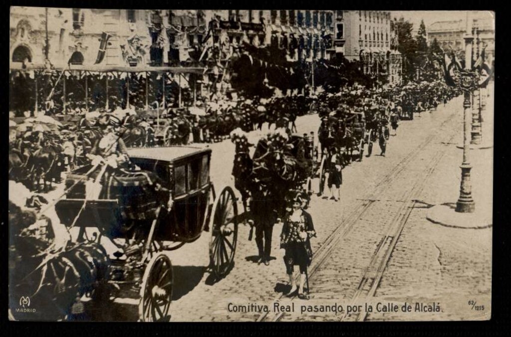 Miniatura de Comitiva Real pasando por la calle de Alcalá