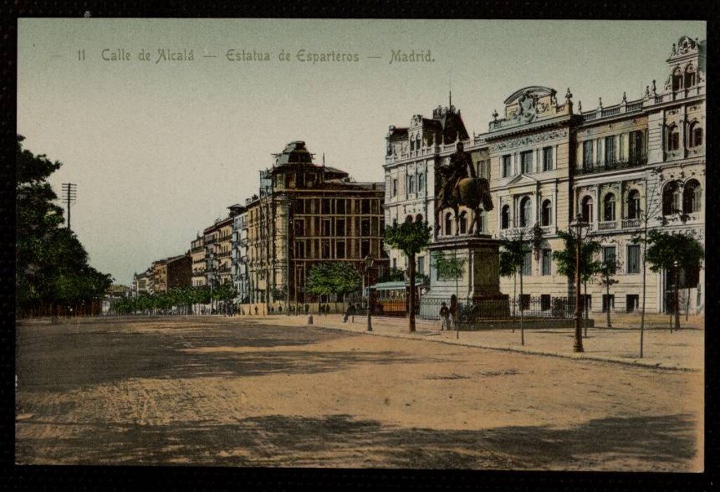 Miniatura de Calle de Alcalá. Estatua de Esparteros [sic]