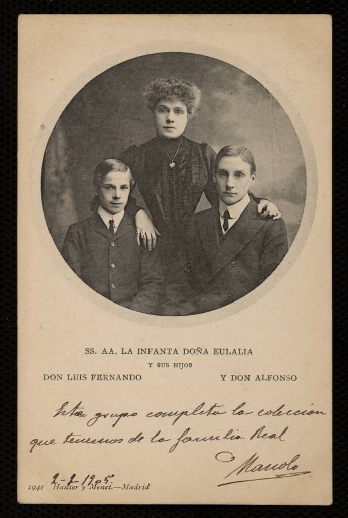 Miniatura de SS. AA. La Infanta Doña Eulalia y sus hijos