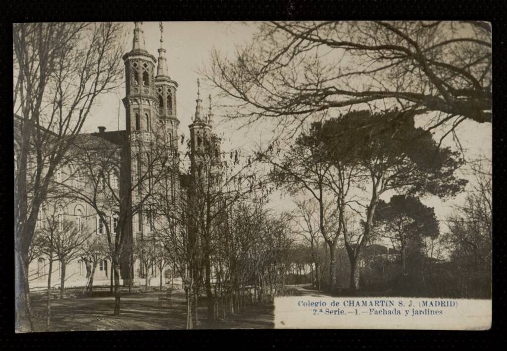 Miniatura de Fachada y jardines del Colegio de Chamartín S. J.