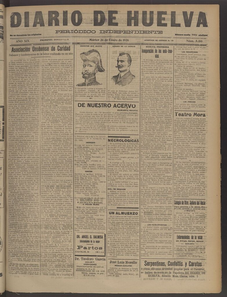 Miniatura de Diario de Huelva : periódico independiente del 26 de enero de 1926