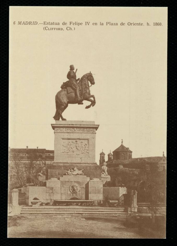 Miniatura de Estatua de Felipe IV en la plaza de Oriente, hacia 1860