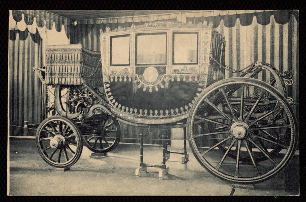 Miniatura de Palacio Real. Caballerizas. Carroza regalada por Napoleón a Carlos IV