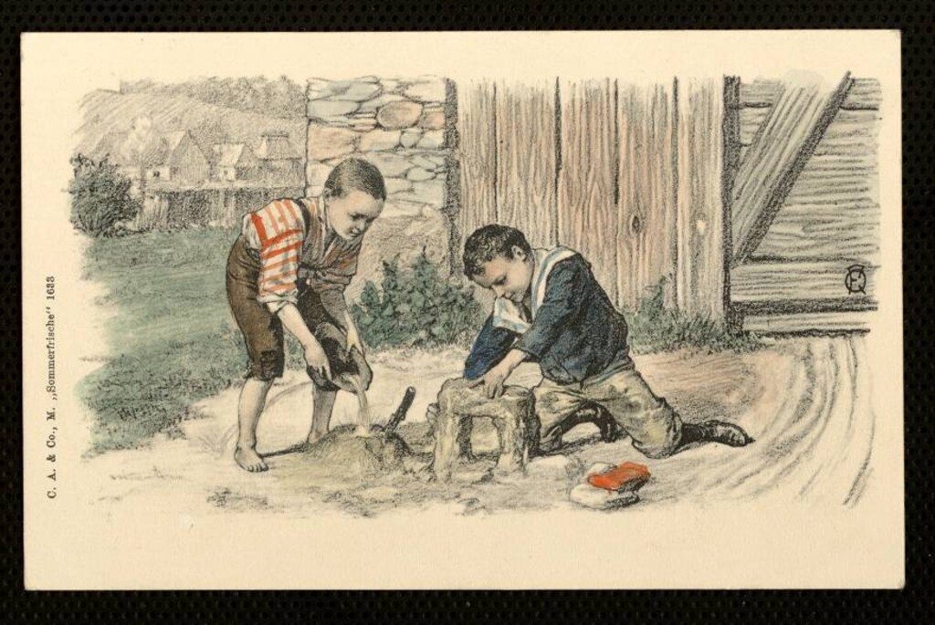 Miniatura de Niños jugando a fabricar ladrillos