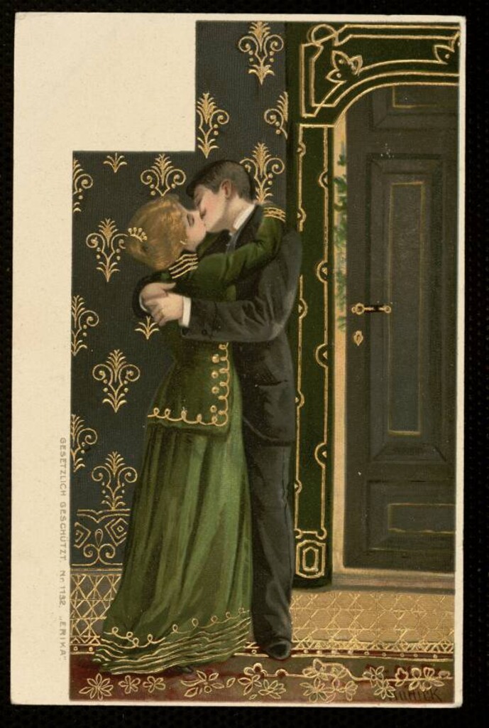 Miniatura de Pareja besándose