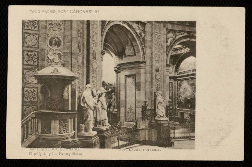 Miniatura de San Francisco el Grande. El púlpito y los Evangelistas