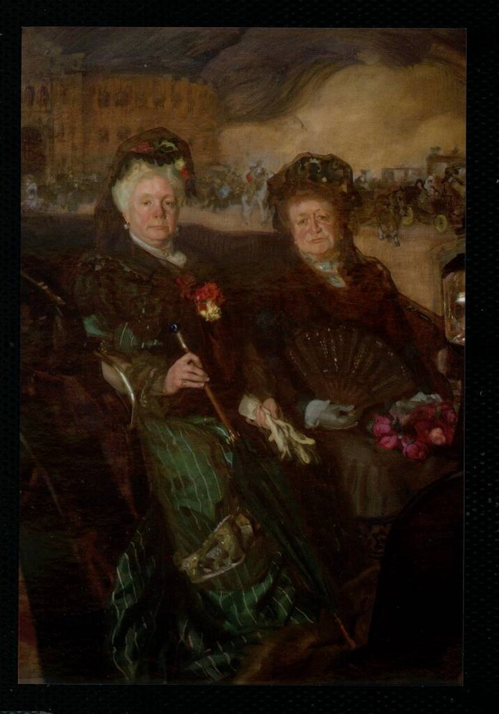 Miniatura de La Infanta Isabel de Borbón y la Marquesa de Nájera a la salida de los toros, de López Mezquita