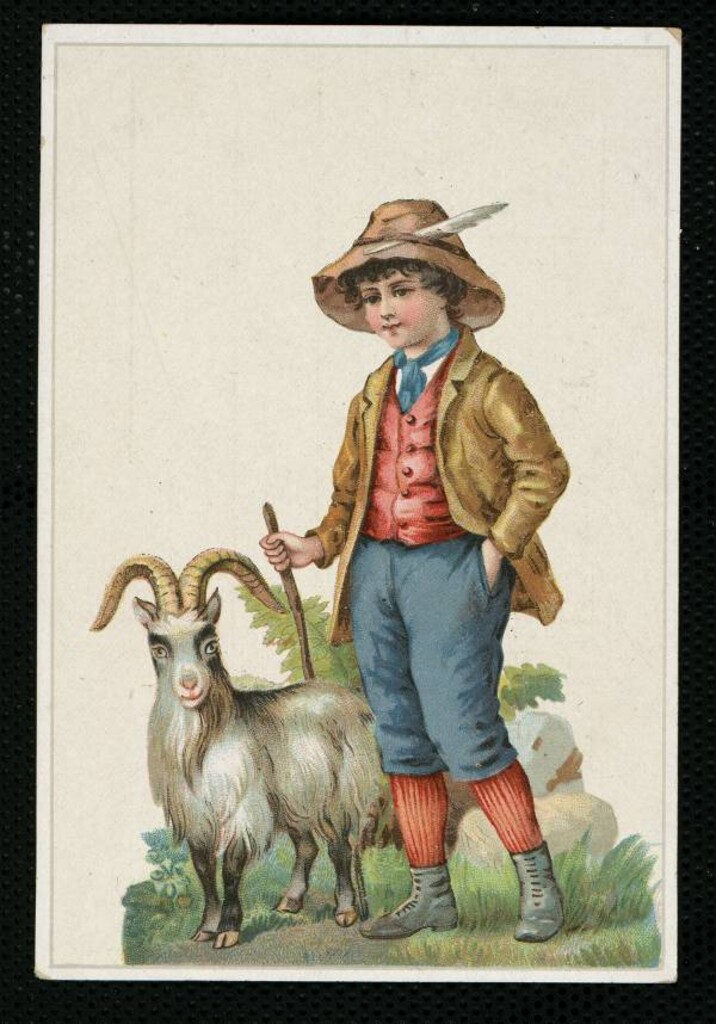 Miniatura de Niño con cabra