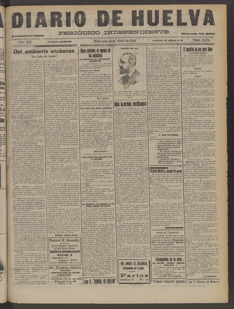Miniatura de Diario de Huelva : periódico independiente del 14 de abril de 1926