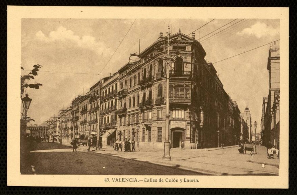 Miniatura de Valencia. Calles de Colón y Lauria