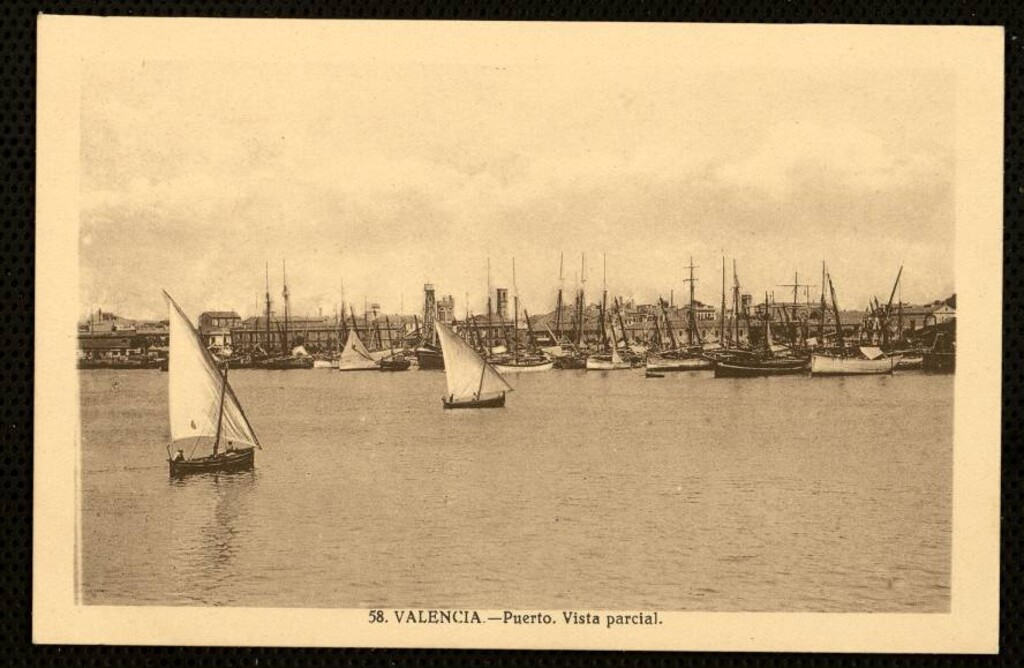 Miniatura de Valencia. Puerto. Vista parcial