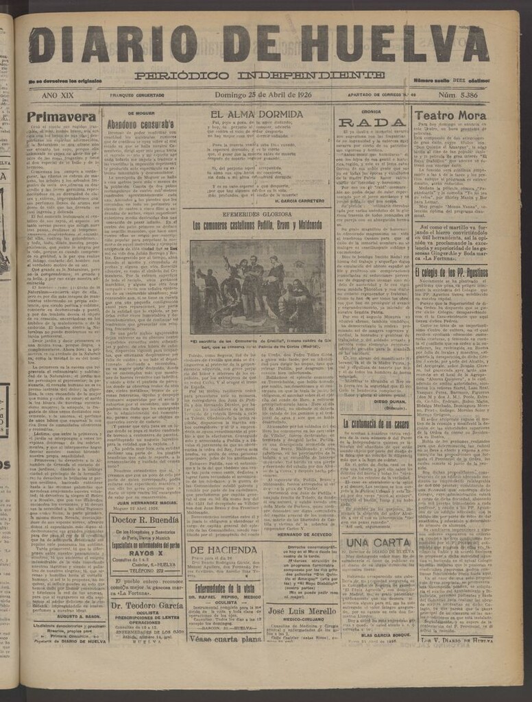 Miniatura de Diario de Huelva : periódico independiente del 25 de abril de 1926